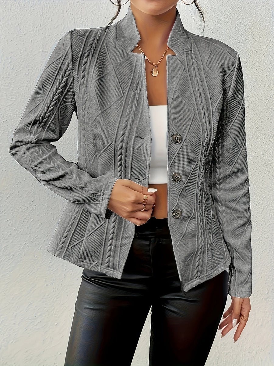 Cora | Textured Cable-Knit Open-Front Jacket