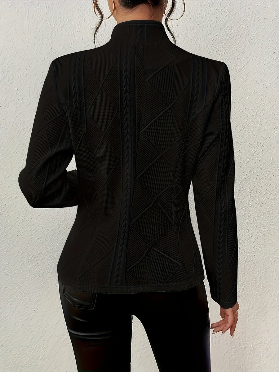 Cora | Textured Cable-Knit Open-Front Jacket