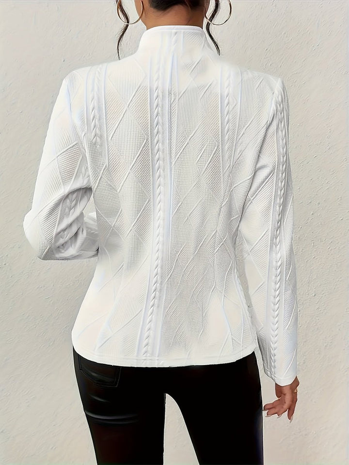 Cora | Textured Cable-Knit Open-Front Jacket