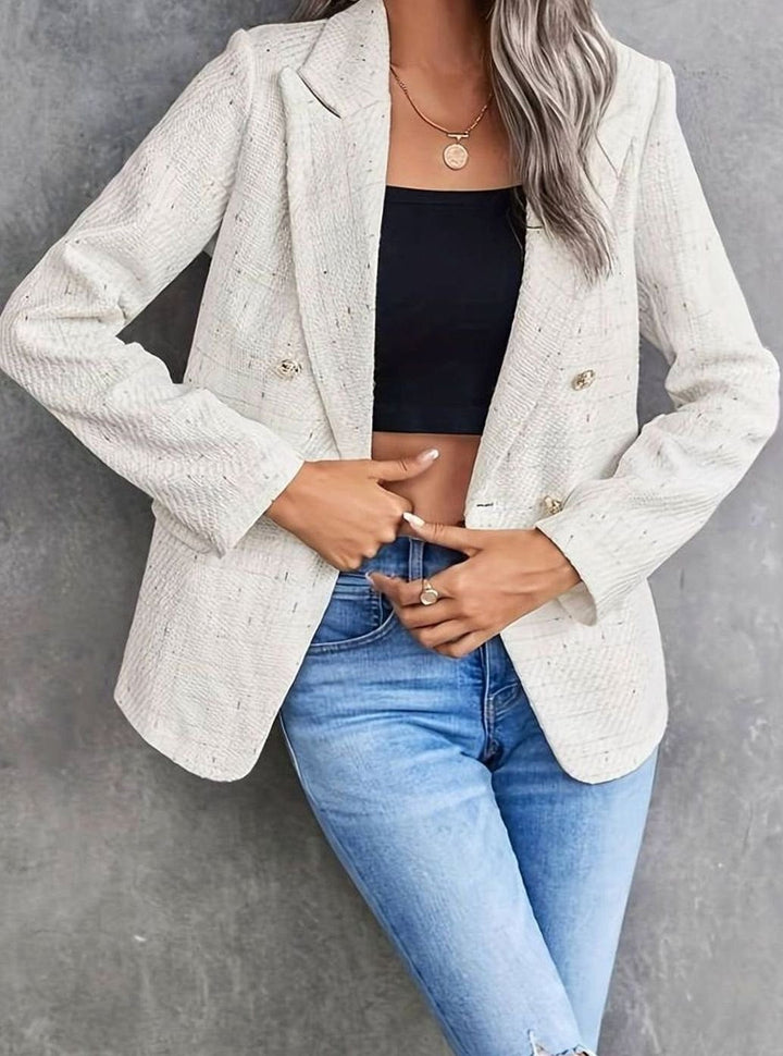Clemence | Textured Double-Breasted Blazer