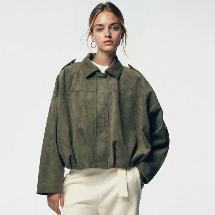 Theodora | Relaxed Zip-Front Bomber Jacket