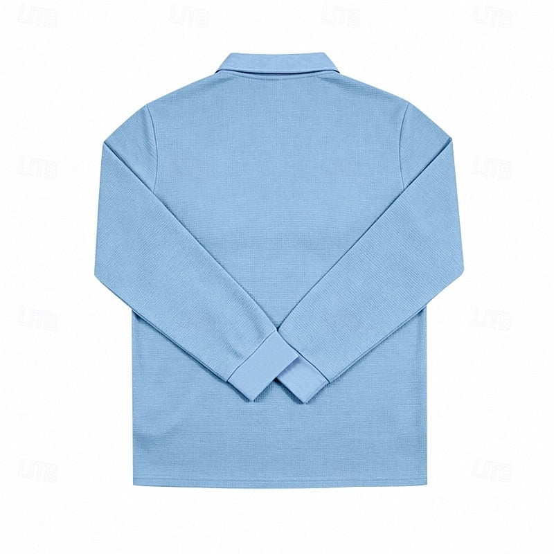 Damon | Textured Long-Sleeve Polo Shirt