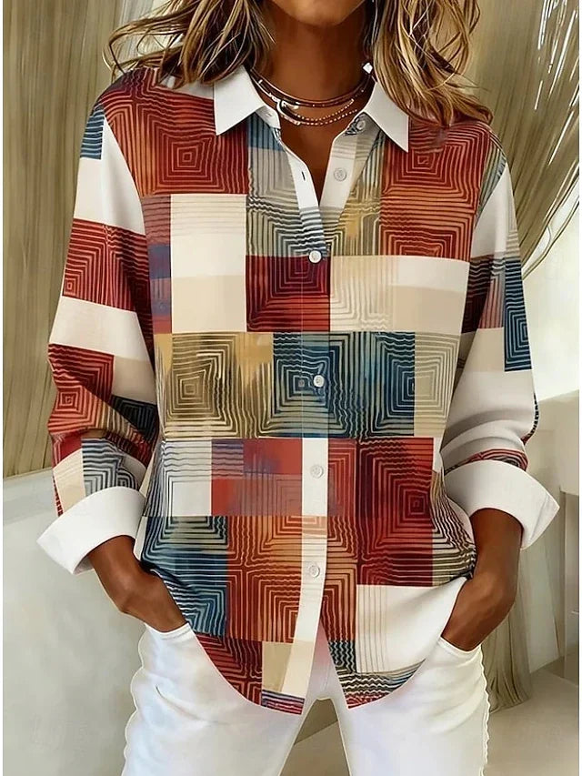 Cressida | Patchwork Button-Front Blouse