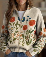 Rachel | Botanical Zip Cardigan