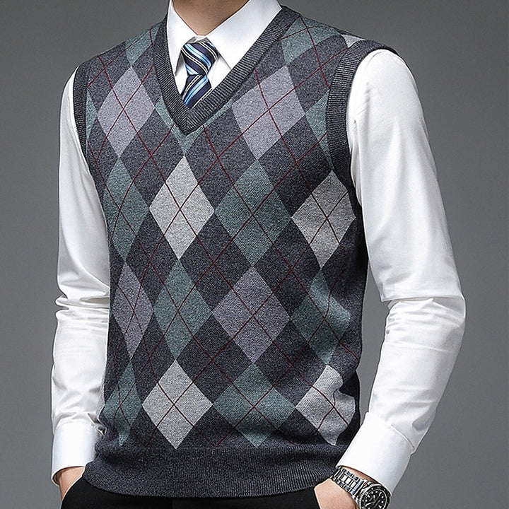 Clark | Argyle V-Neck Sweater Vest