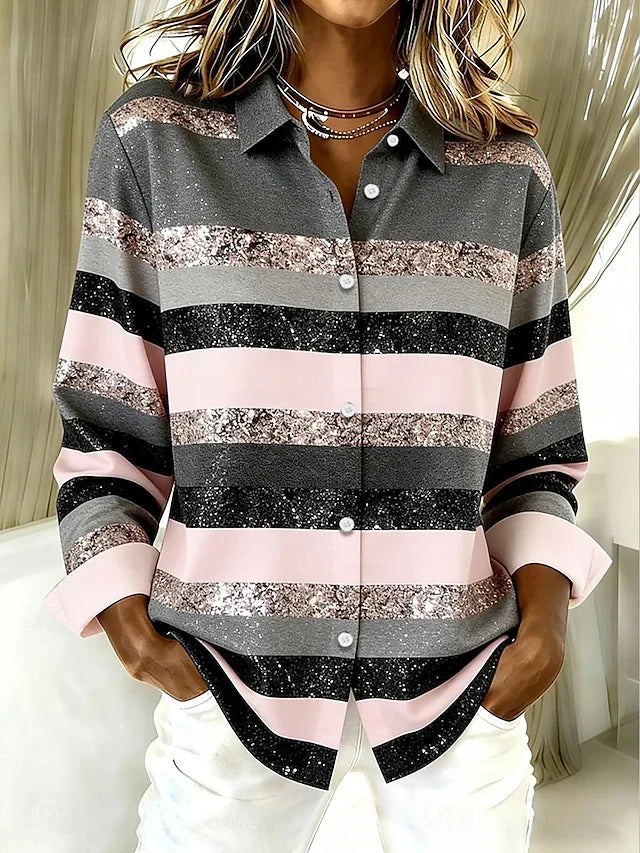 Cecilia | Refined Striped Button Blouse