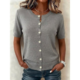 Cassidy | Button-Front Short-Sleeve Top