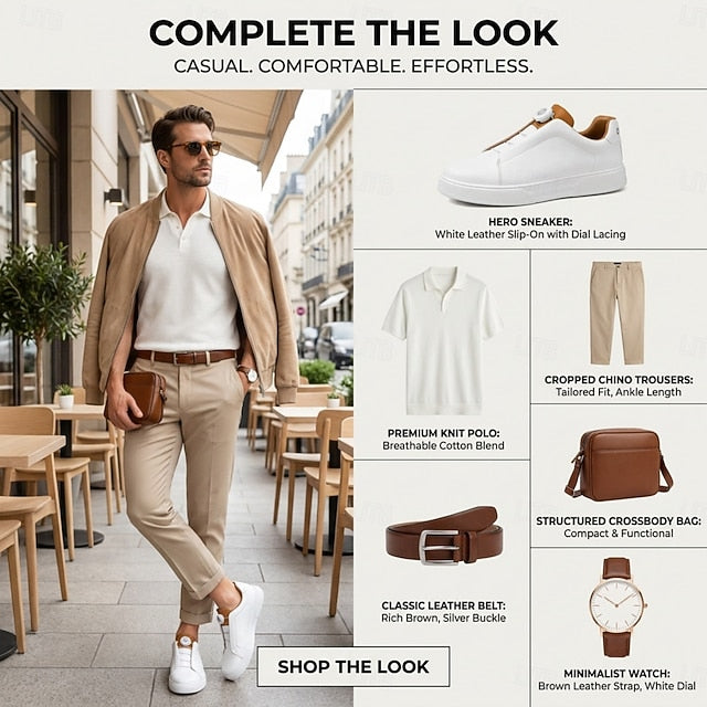 Ronald | Men's Minimalist Slip-On Leather Sneakers