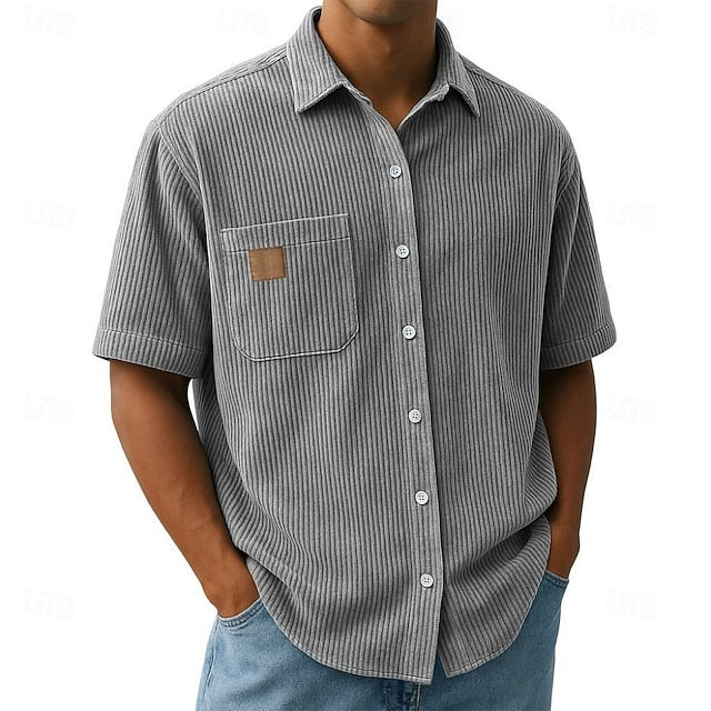 Alan | Men's Corduroy Short Sleeve Shirt
