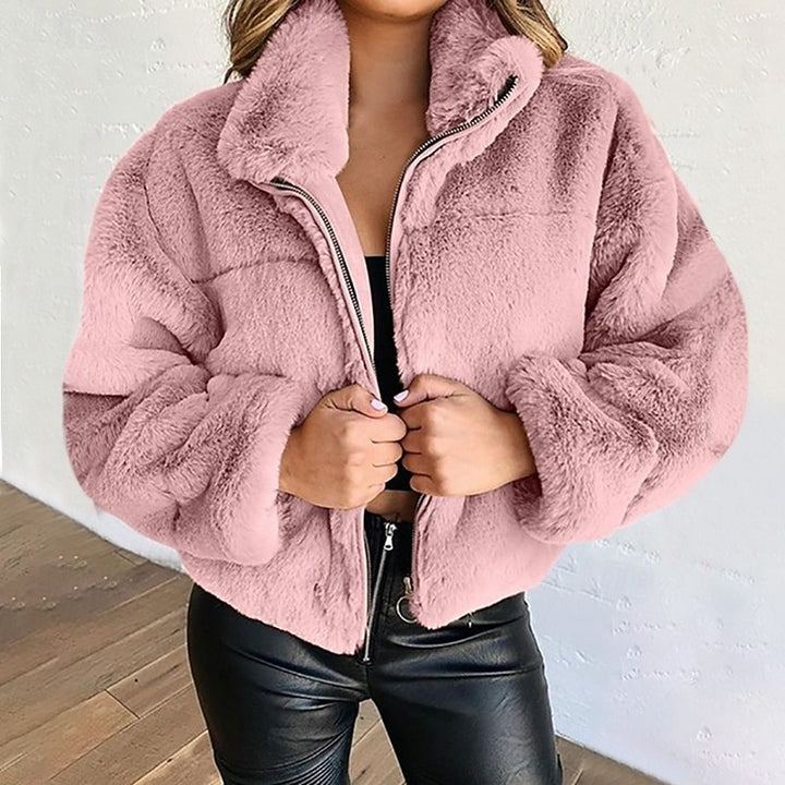 Brigitte | Cropped Plush Zip Jacket