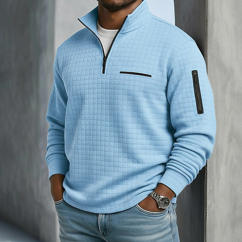 Preston | Textured Quarter-Zip Pullover