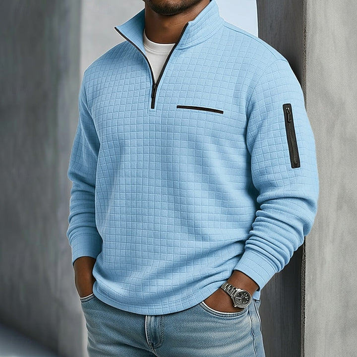 Preston | Textured Quarter-Zip Pullover