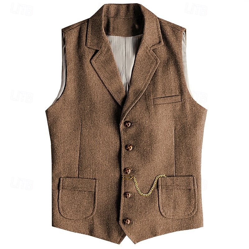 Nathaniel | Tailored Herringbone Waistcoat