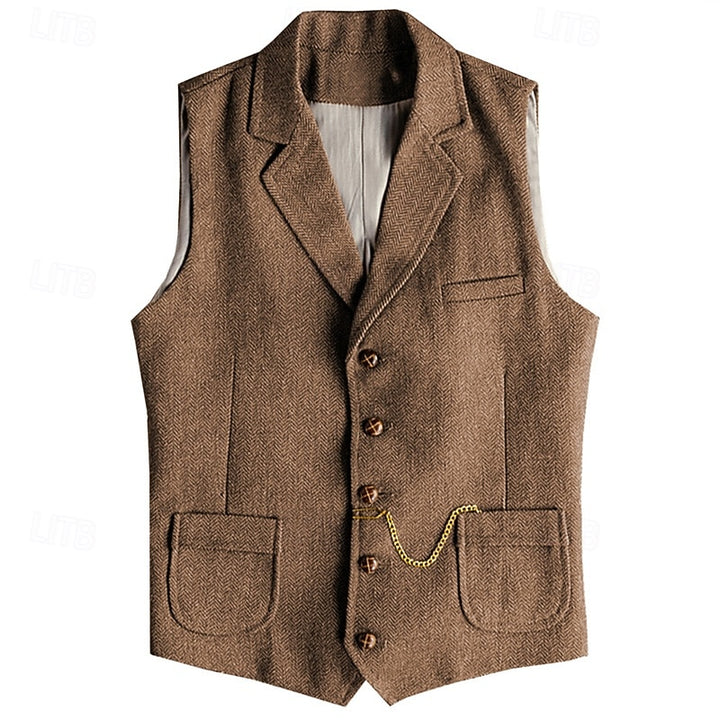 Nathaniel | Tailored Herringbone Waistcoat