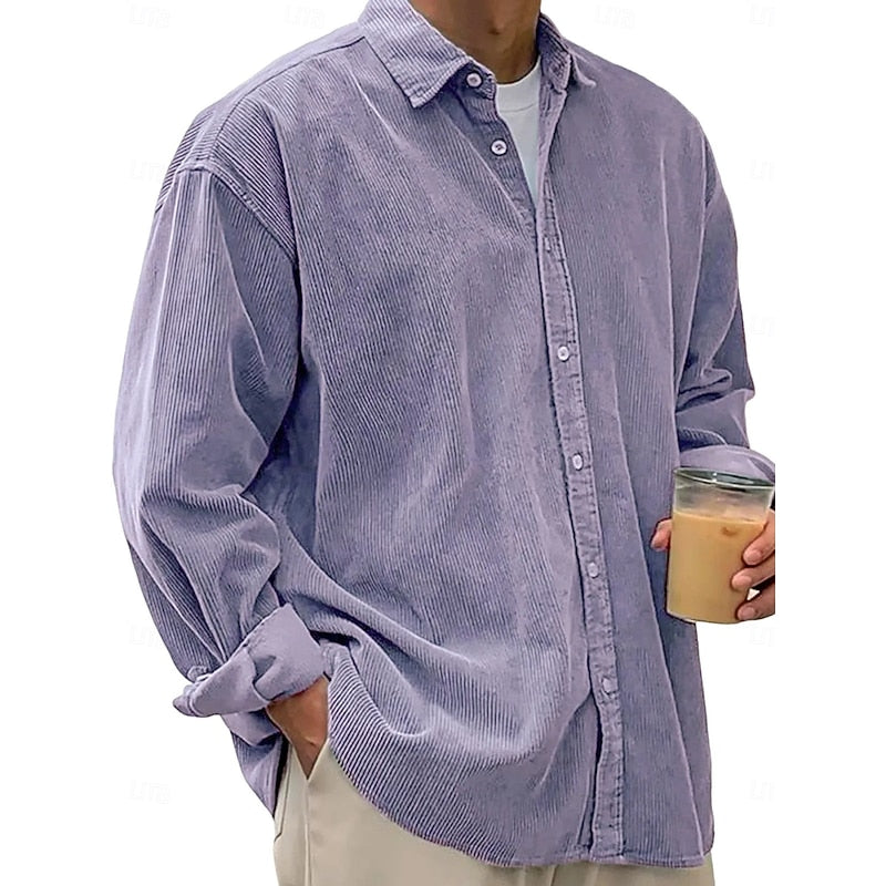Emmett | Ribbed Textured Button-Up Shirt