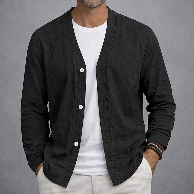 Gary | Men's Linen Button Cardigan