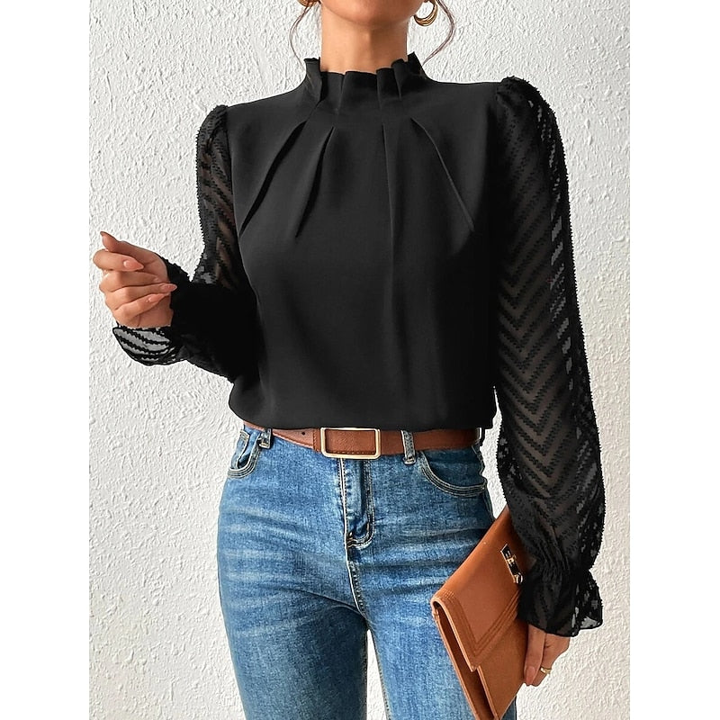 Patricia | Refined High-Neck Blouse
