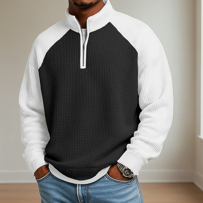 Elliott | Textured Quarter-Zip Polo