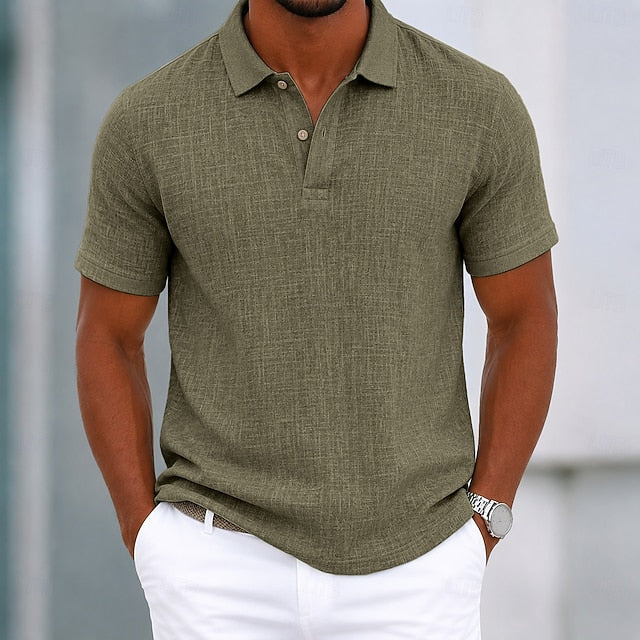 Vince | Men's Textured Linen Polo Shirt