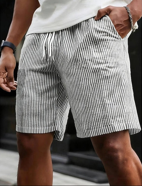 Karl | Men's Striped Seersucker Drawstring Shorts