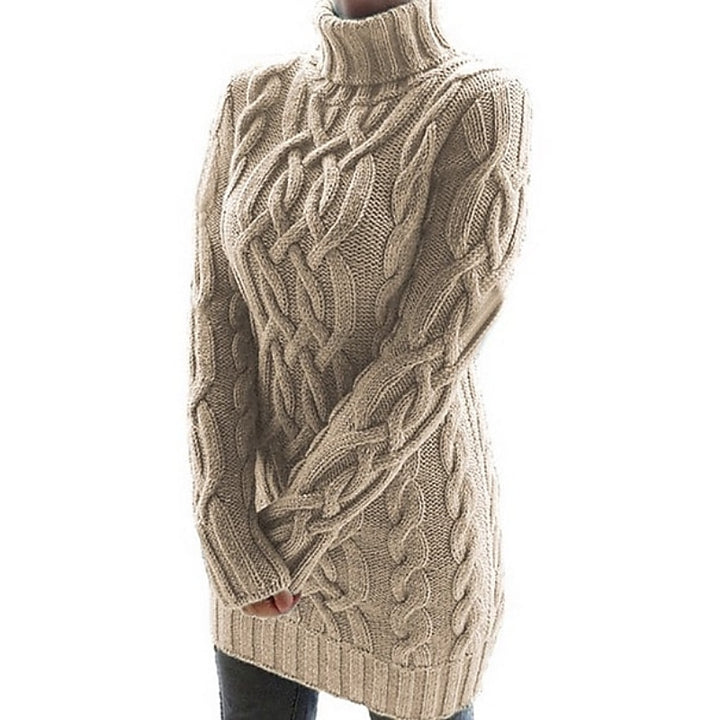 Helen | Cable-Knit Turtleneck Sweater Dress