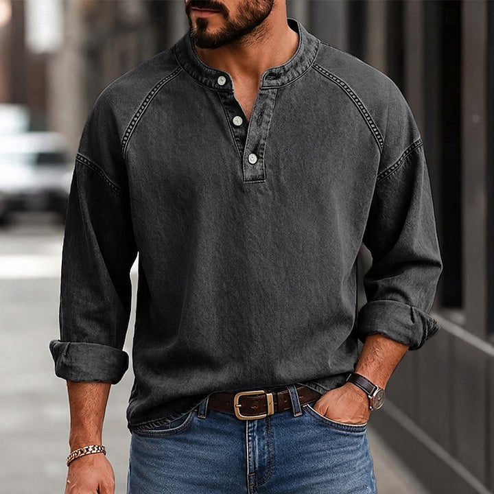Harvey | Vintage-Washed Henley Shirt