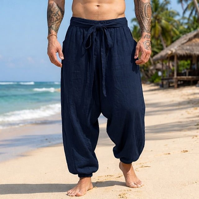 Dale | Men's Linen Baggy Beach Trousers