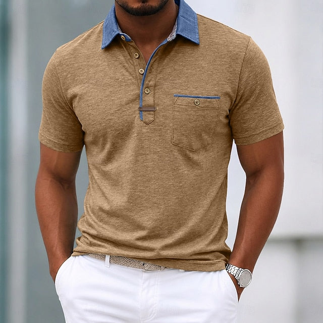 Marvin | Men's Contrast Collar Business Polo Shirt