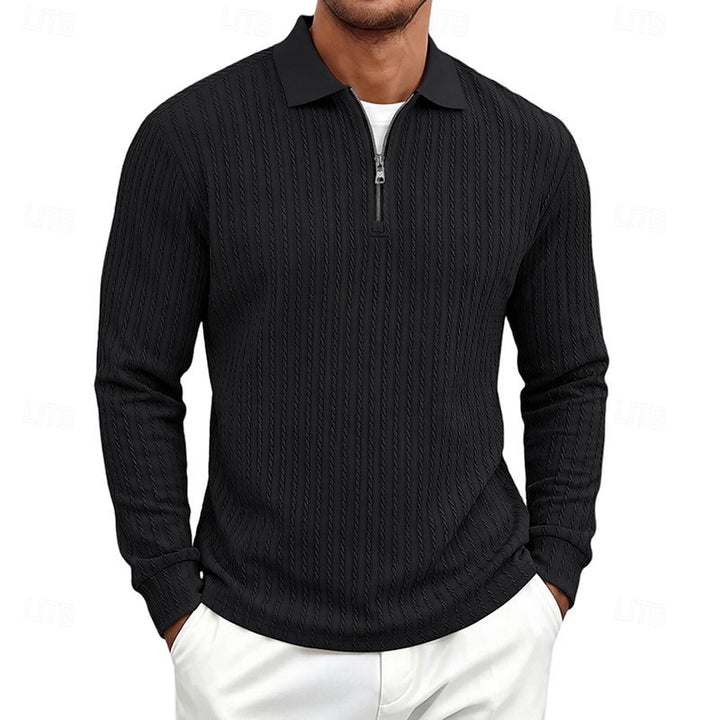 Maxwell | Textured Quarter-Zip Polo Shirt