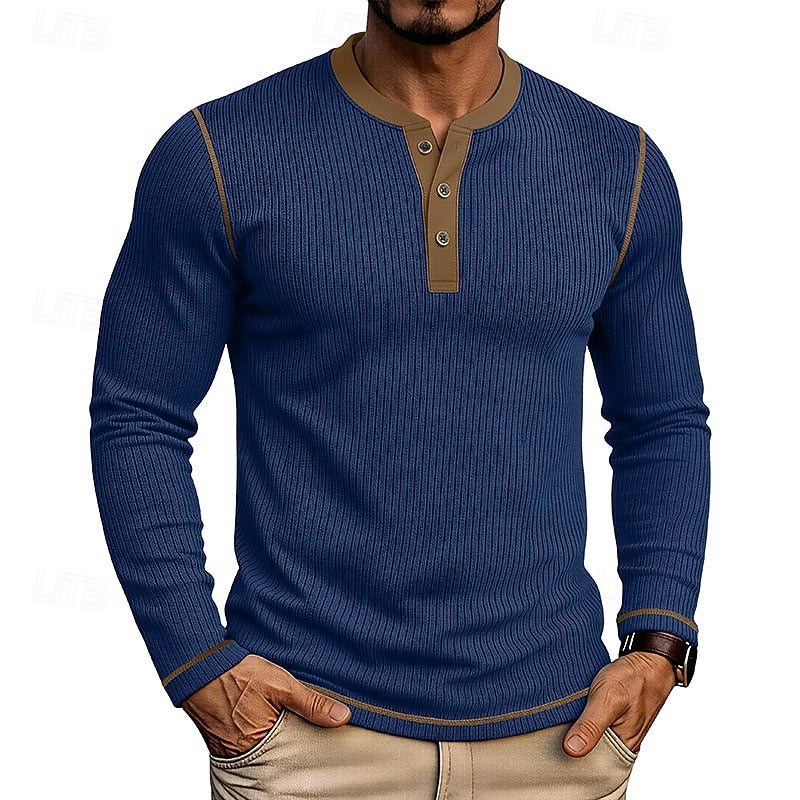 Theodore | Ribbed Long-Sleeve Henley