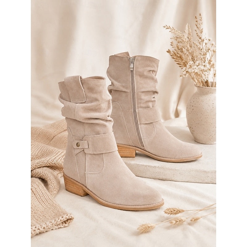 Pamela | Slouchy Buckle Ankle Boots