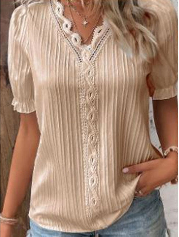 Harper | Lace-Trim V-Neck Blouse