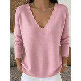 Margot | Scalloped Halloween V-Neck Sweater