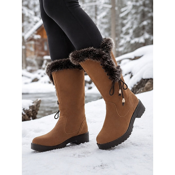 Paige | Cozy Lace-Up Knee-High Boots
