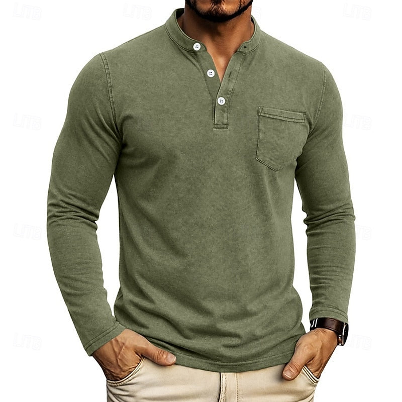 Quentin | Classic Long-Sleeve Henley Shirt