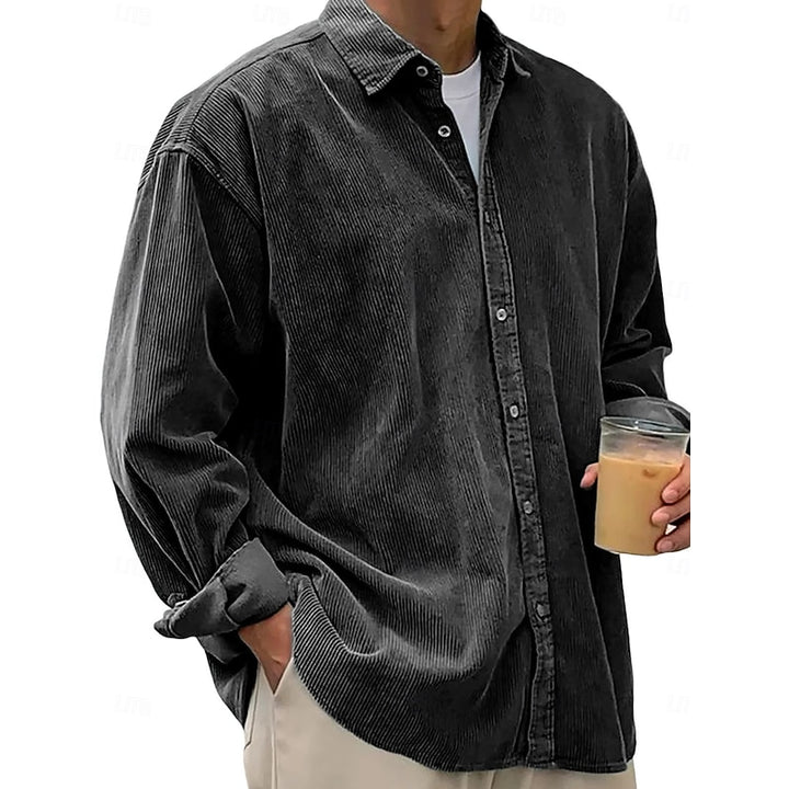 Emmett | Ribbed Textured Button-Up Shirt