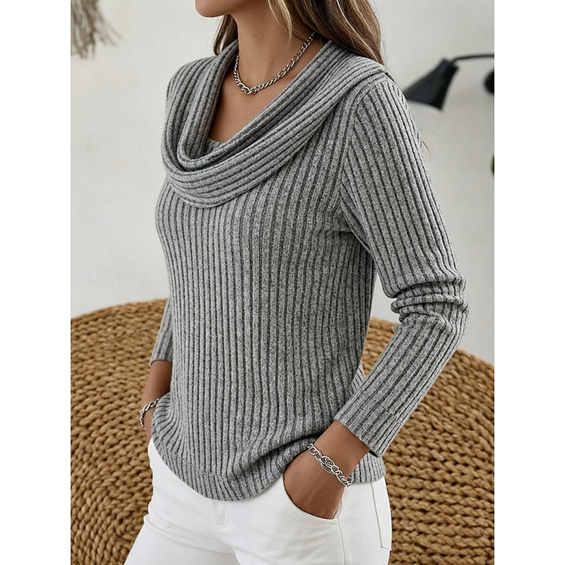 Lorelei | Cowl Neck Ribbed Sweater