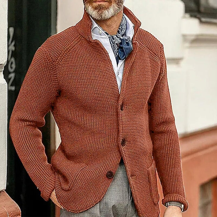 Callahan | Stand Collar Textured Cardigan