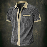 Lloyd | Men's Acid Wash Cotton Short Sleeve Shirt