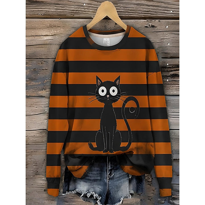 Constance | Playful Halloween Striped Sweatshirt