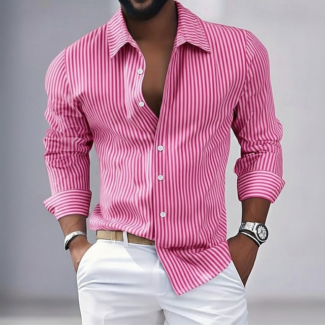 Adrian | Men's Vertical Stripe Long Sleeve Shirt