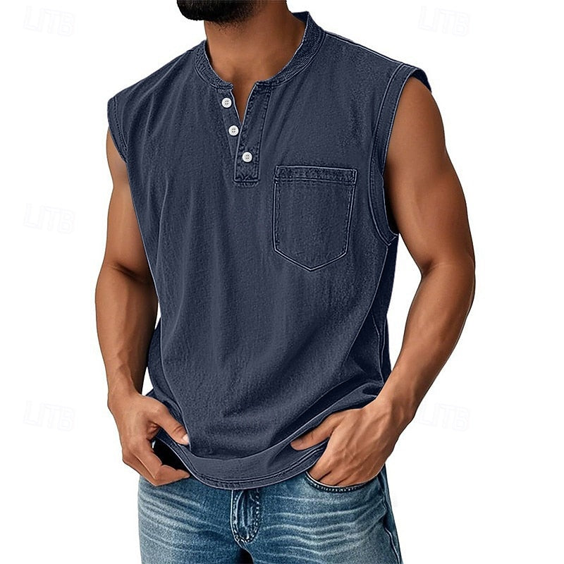Carson | Classic Button Pocket Tank Top