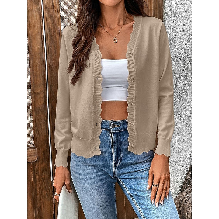 Loretta | Scalloped Button-Front Cardigan