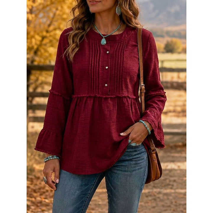 Hazel | Ruffled Peplum Blouse