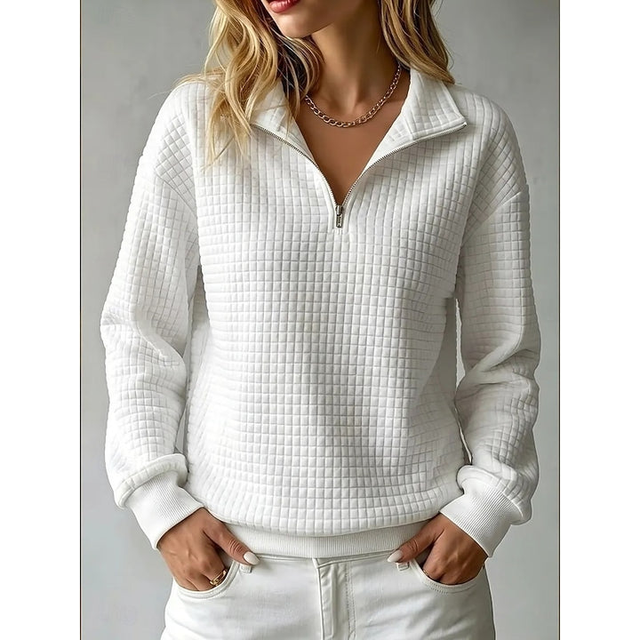 Meredith | Textured Half-Zip Sweatshirt