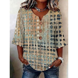 Odette | Artful Print V-Neck Blouse