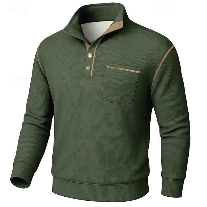 Barrett | Button-Up Standing Collar Pullover