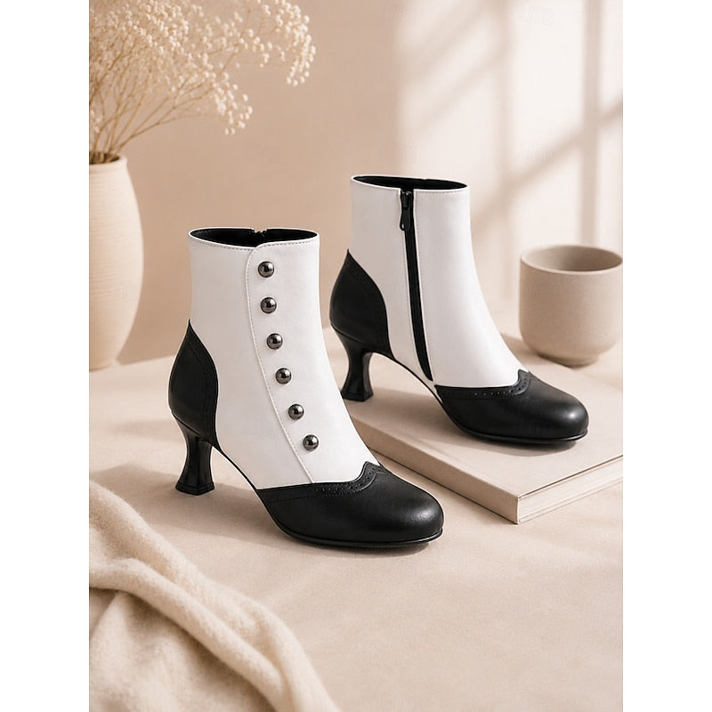 Eleanora | Vintage Two-Tone Ankle Boots