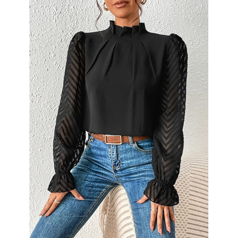 Patricia | Refined High-Neck Blouse