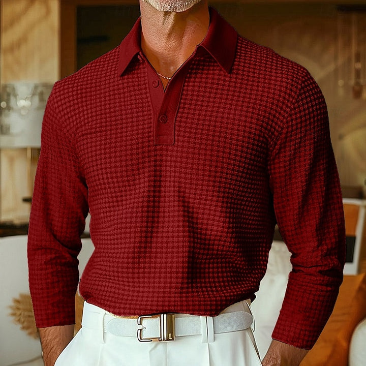 Theron | Textured Long-Sleeve Polo